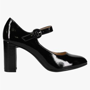 CL by Laundry Black Block Heel Mary Jane Shoes